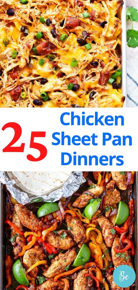 Have you heard of Sheet Pan Dinners? They are the new rage and for good reason! Here are 25 Easy Sheet Pan Dinners that I know you will love! Easy to put together and easy to cleanup.These easy sheet pan dinners are going to change the way you do weeknight meals. Sheet Pan Meals For A Crowd, Healthy Picky Eater Recipes, Sheet Pan Chicken Dinners, Meal Prep Ideas For Beginners, Lunch Meal Prep Ideas, Breakfast Meal Prep Ideas, Tin Loaf, Dinners Chicken, Easiest Dinner