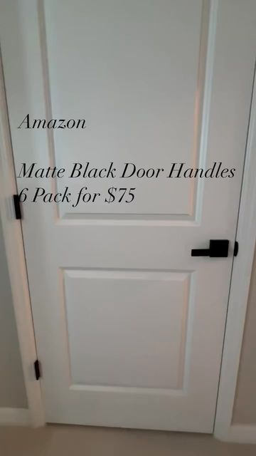 White Doors With Black Handles, Black Door Handles On White Doors, White Door Black Handle, White Doors Black Hardware, White Doors With Black Hardware, Doors With Black Handles, Matte Black Door Handles, White Interior Doors, Door Jam