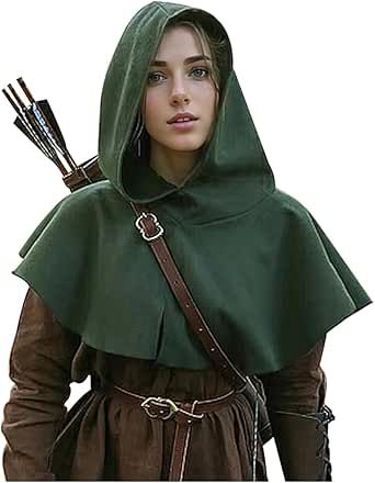 Medieval Costume Ideas, Archer Costume, Assassins Creed Costume, Ren Faire Ideas, Reference Clothing, Emily Corpse Bride, Cowl Hood, Cape With Hood, Cape For Women