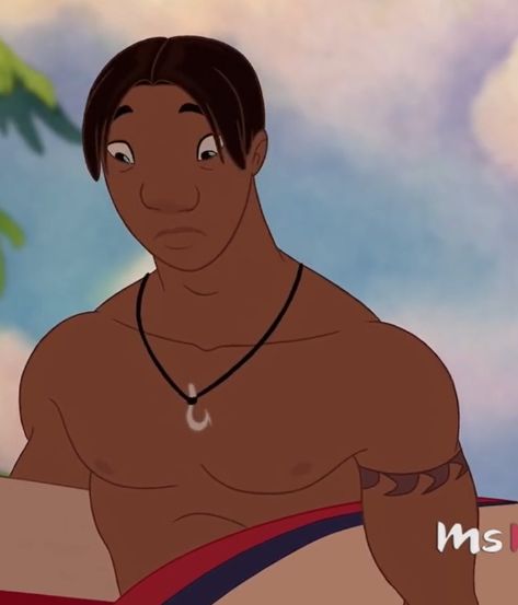 Cool Cartoon Characters, Male Disney Characters, David Kawena, Animated Crushes, Cartoon Crushes, Lilo And Stitch 2002, Draw Men, Cartoon Men, Childhood Crushes