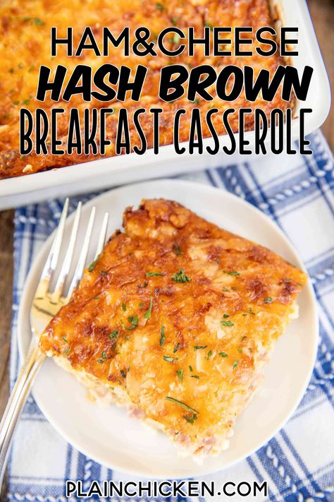 Ham Hash, Hash Brown Breakfast Casserole, Ham And Cheese Casserole, Hash Brown Breakfast, Hashbrown Breakfast, Tater Tot Breakfast Casserole, Cream Of Potato Soup, Best Breakfast Casserole, Tater Tot Breakfast