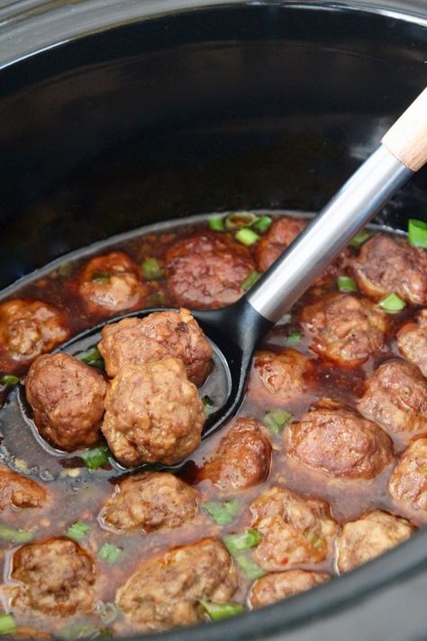 Ground Pork Recipes Easy, Bbq Crockpot Meatballs, Korean Bbq Meatballs, Ground Pork Meatballs, Bbq Crockpot, Bbq Meatballs Crockpot, Pork Crock, Crockpot Meatballs, Korean Ground Beef