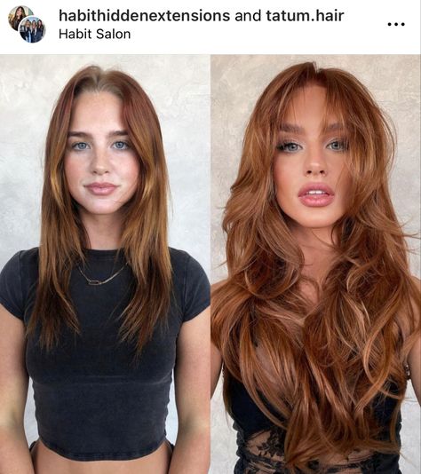 Red Hair Extensions, Before And After Haircut, Hair Extensions Before And After, Dramatic Hair, Red Hair Inspo, Type Face, Ginger Hair Color, Very Short Haircuts, Hair Color Auburn