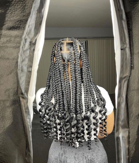 Styles For Big Knotless Braids, Large Short Knotless Box Braids, Jumbo Knotless Braids Hairstyles, Coi Leray Braids, Knotless Braids Hairstyles, Jumbo Knotless, Braids Jumbo, Hair Braid Patterns, Coi Leray