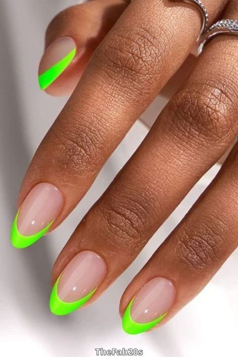 Looking for some chic and classic nail designs? Check out our collection of 85 Short French Tip Nails that are perfect for any occasion. From sweet and simple to bold and beautiful, these French tip nail ideas will nail your look every time. Neon Green French Tip Nails, Neon Green French Tip, Tip Nail Ideas, French Tip Nail Ideas, Short French Tip, Pool Nails, Classic Nail Designs, Short French Tip Nails, Colored Nail Tips