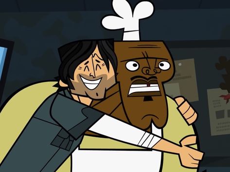 Chris X Chef, Chef Total Drama, Chris Total Drama, Chef Hatchet, Tdi Pfps, Chris Mclean, Picture Organization, Cant Help Falling In Love, Drama Total