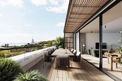 Penthouse Terrace, Seaside Apartment, Rooftop Dining, Penthouse Design, Roof Garden Design, Outdoor Luxury, Terrace Decor, Rooftop Terrace Design, Rooftop Design