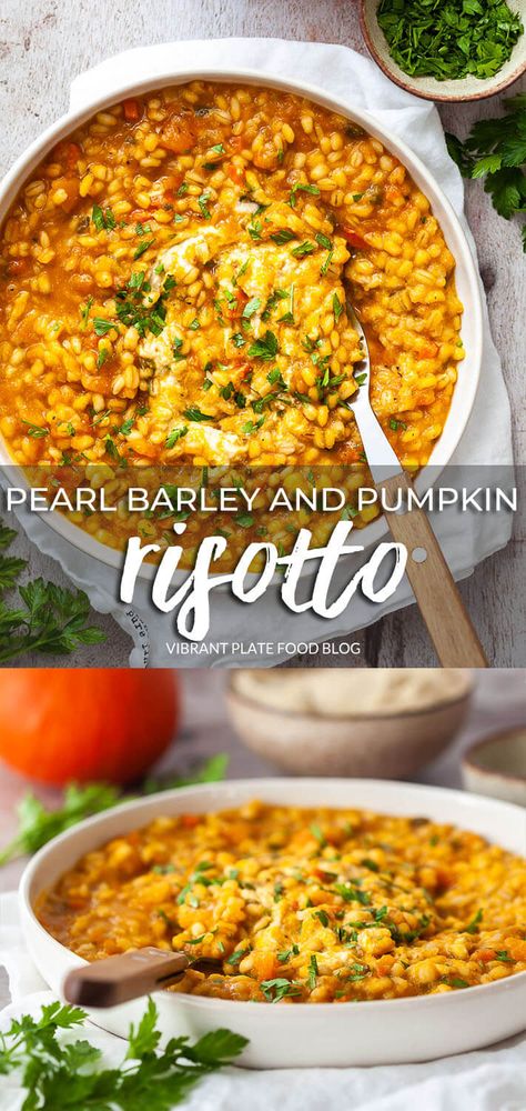 Best Barley Recipes, Barley Curry Recipe, Pearl Barley Risotto, Barley Recipe Vegetarian, Pearl Couscous Risotto, Recipes With Pearl Barley, Vegan Pearl Barley Recipes, Barley Risotto Recipe, Vegan Barley Recipes