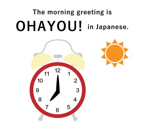 Hello! My name is AKI and I live in Japan. When traveling, it is useful to know a little bit of the language of the country you are going to.     Good morning is “OHAYOU” or “OHAYOU GOZAIMASU” In Japan, the language of greetings changes from morning to afternoon and evening. The morning greeting is “OHAYOU” or “OHAYOU GOZAIMASU“. “OHAYOU” is said in a slightly more frank manner with friends and family.   When “GOZAI Ohayou Gozaimasu, Hello In Japanese, Japanese Greetings, Kansai Airport, Good Morning Posters, Live In Japan, Evening Greetings, Japanese Language Learning, Japanese People