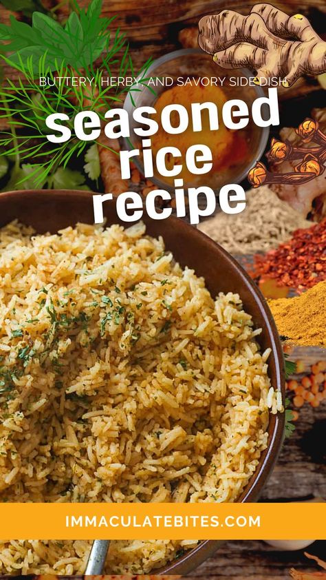 The Best Rice Recipe, Rice Cooker Seasoned Rice, Seasoned Rice Easy, Whole Grain Rice Recipes, Rice Seasoning Recipe, Seasoned Rice With Salmon, Season Rice Recipes, Beef Flavored Rice Recipes, Fancy Rice