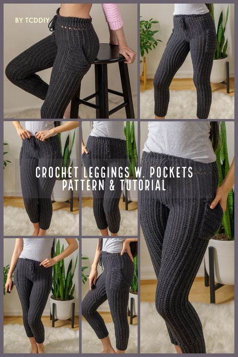 Crochet Leggings, Crochet Pants Pattern, Crochet Shorts Pattern, Crochet Bottoms, Crochet Pants, Stylish Crochet, Crochet Shorts, Leggings With Pockets, Crochet Clothes Patterns