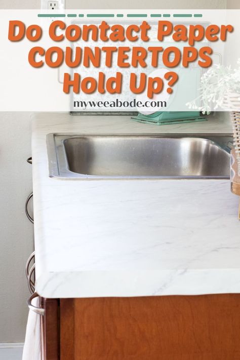 Temporary Kitchen Countertop, Waterproof Contact Paper Countertop, Cheap Way To Update Countertops, How To Cover Old Countertops, Vynil Wrap Kitchen Countertops, Kitchen Countertop Contact Paper, White Contact Paper Countertop, Grey Contact Paper Cabinets, Counter Top Cover Up