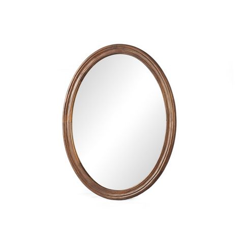 Mirrors & Wall Décor | Gaston Mirror-Warm Chestnut Oval Shaped Mirror, Decorative Wall Mirrors, Chestnut Wood, Shaped Mirror, Wood Wall Mirror, Wood Crosses, Summer Gifts, Oval Mirror, Burke Decor