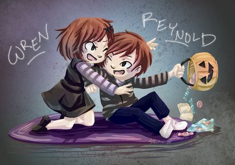 Illustration of Wren and Reynold, the protagonists from "Costume Quest," a turn-based console RPG released by Double Fine for the Xbox 360 and PlayStation 3 consoles in 2010 Costume Quest Art, Costume Quest, Art Fan, Iconic Artwork, Computer Game, Game Collection, Wren, Gaming Computer, Xbox 360