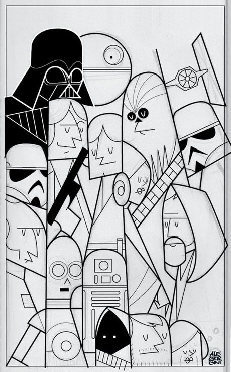 Star Wars by Ale Giorgini, via Behance Ale Giorgini, Star Wars Cartoon, Star Wars Painting, Arte Nerd, Dark Vador, Star Wars Drawings, Star Wars Wallpaper, Star Wars Artwork, Star Wars Fan Art