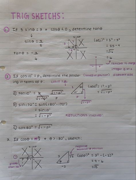 #sketch #diagramsample #math #trigonometry #study #notes #examples #practice #aestheticnotes How To Study Trigonometry, Trigonometry Notes, Highschool Notes, Math Trigonometry, Studying Goals, Collage Tips, Algebra Notes, Notes Examples, Handwriting Inspo