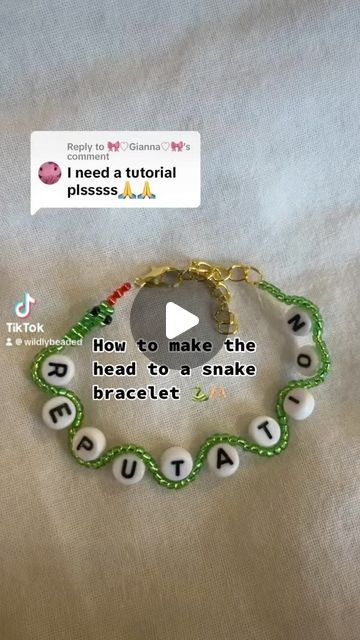 Wildlybeadedd on Instagram: "Tutorial for a reputation snake bracelet 🐍🪩💗 #swiftie #swifttok #erastour #theerastour #taylorswift #reputation #ididsomethingbadtaylorswift #reptv #ttpdtaylorswift #reptviscoming" Swifties Friendship Bracelet, Diy Snake Bracelet, Beaded Snake Bracelet, Reputation Beaded Bracelet, Reputation Era Bracelet, How To Make A Taylor Swift Bracelet, Eras Tour Friendship Bracelets Tutorial, Friendship Bracelets Designs Tutorials, Snake Friendship Bracelet