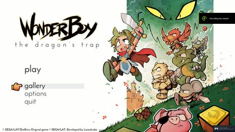 Wonderboy: The Dragons Trap | Game UI Database Game Title Screen, Title Screen, Interesting Characters, Pixel Game, Little Misfortune, Cartoon Drawing Tutorial, Wonder Boys, Splash Screen, Game Ui Design