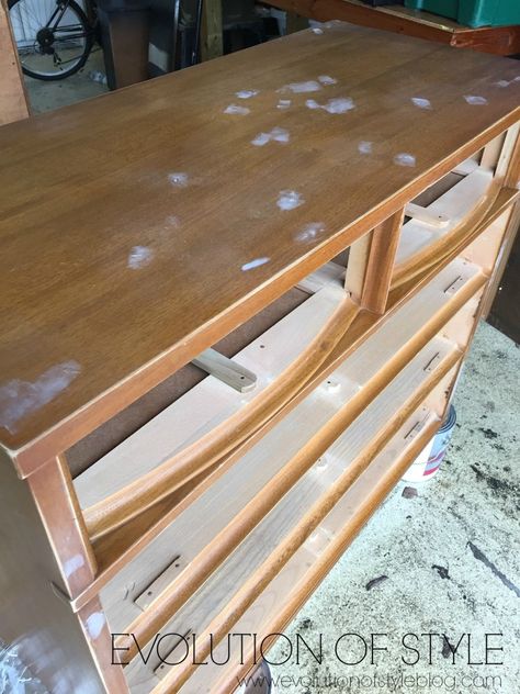 Mid-Century Modern Dresser Makeover - Evolution of Style Mid Century Dresser Makeover, Mid Century Modern Furniture Makeover, Birch Dresser, Mid Century Modern Dresser Makeover, Modern Furniture Makeover, Dresser Remodel, Modern Dresser Makeover, Mcm Dresser, Mid Century Chest Of Drawers