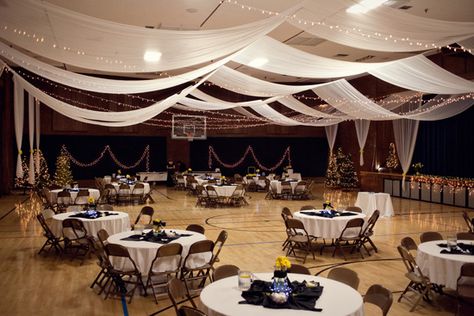 Gym Wedding Reception, Wedding Venues Church, Venue Design, Party Lights Indoor, Winter Carnival, Wedding Reception Ideas, Lds Wedding, Diy Event, School Event