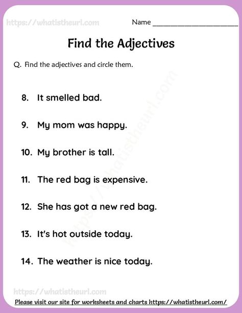 This is one 3rd exercise on finding adjectives in a given sentence.  Please note that we have so many worksheets finding adjectives.  This is just one of them.  We suggest you to check others by searching.  There are 20 questions with Answer key. Please download the PDF Find and circle the adjectives-exercise 3 Adjectives Worksheet With Answer, Circle The Adjectives Worksheets, Find The Adjectives Worksheets, 3rd Class English Worksheet, Adjectives Worksheet 3rd, Description Prompts, Adult Worksheets, Adjectives Exercises, Speech Worksheets