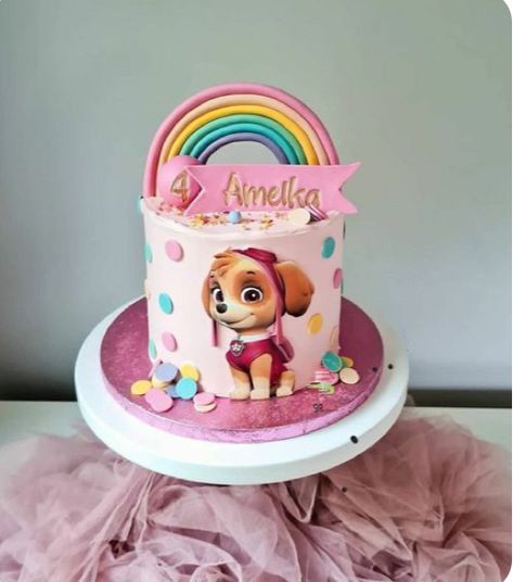 Skye Birthday Cake Paw Patrol, Sky Birthday Party Paw Patrol Cake, Rainbow Paw Patrol Cake, Paw Patrol Cake Girly Simple, Birthday Cake Skye Paw Patrol, Skye Paw Patrol Cake Ideas, Sky Birthday Cake Paw Patrol, Tort Psi Patrol Sky, Sky Paw Patrol Birthday Party Ideas