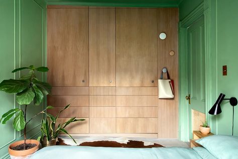 How a Couple Created Storage Space from Scratch in Their Brooklyn Apartment Storage Closet Design, Bedroom Organizers, Breakfast Room Green, Best Plants For Bedroom, Glen Arbor, Brooklyn Apartment, London Office, Build A Closet, Luxury Furniture Brands