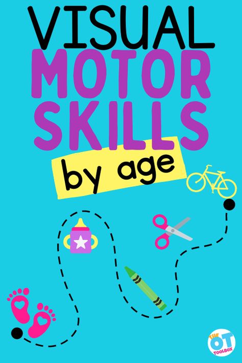 This resource includes visual motor skills by age and lists visual motor integration developmental milestones. Visual motor development is part of hand eye coordination skills that happen from a very young age. From shaking a rattle and reaching for baby toys, to holding a pencil and writing letters, the developmental milestones are something to guide functional skill achievement! Let’s explore these visual motor developmental milestones! Preschool Visual Motor Activities, Visual Motor Activities For Preschoolers, Visual Motor Activities Occupational Therapy, Visual Motor Activities For Kids, Visual Motor Integration Activities, Skills By Age, Visual Motor Activities, Holding A Pencil, Coordination Activities