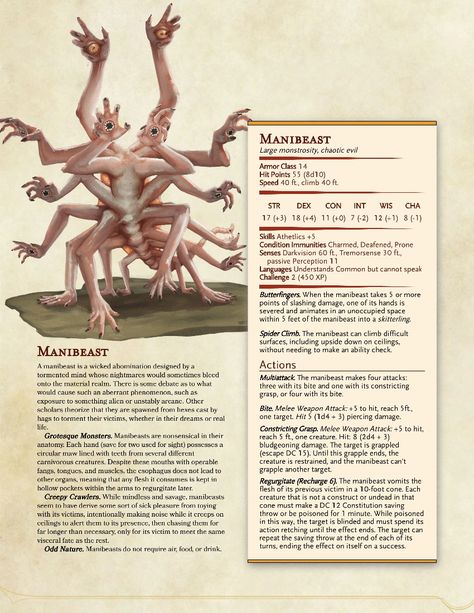 Npc Stat Block, Stat Block 5e, Homebrew 5e, Magical Creatures Mythology, Stat Block, Dnd Stats, Dungeon Master's Guide, Dnd Races, Dungeons And Dragons 5e