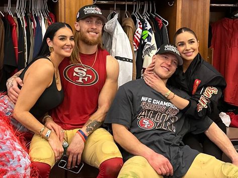 Meet the Wives and Girlfriends Cheering on the San Francisco 49ers — People Nick Bosa Girlfriend, Trent Williams, Nick Bosa, 49ers Players, Christian Mccaffrey, Olivia Culpo, Gold Rush, Social Media Influencer, San Francisco 49ers