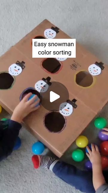 Agnes | Toddler Learning Activities | ❄️ Snowman Color Matching Fun! ❄️  Looking for a winter activity that’s easy, fun, and educational? Try this DIY color-matching game!  Cut... | Instagram Ball Activities For Toddlers, Matching Games For Toddlers, Ball Pit Balls, Winter Activity, Motor Skills Activities, Toddler Development, Activities For Toddlers, Games For Toddlers, Color Sorting