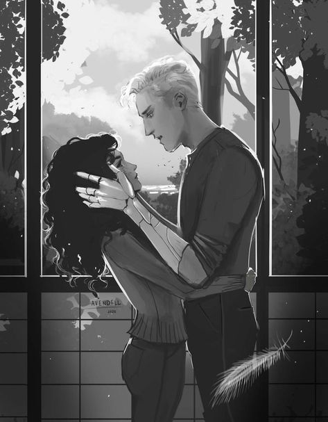 dramione | manacled | art by: avendell High Reeve, Draco Y Hermione, Boox Palma, Hermione Malfoy, Scorpius And Rose, Draco And Hermione Fanfiction, Draco Malfoy Fanart, Dramione Fan Art, Draco And Hermione