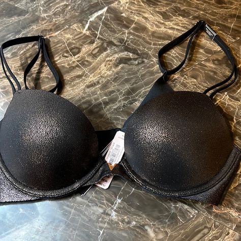 Black Gold Glittery Look Nice To Wear Underneath See Threw Tops New With Tags Push Up Straps 32b Gold Bralette, See Threw, Multiway Bra, Halter Bra, Victoria Secret Body, Victoria Secret Sport, Racerback Bra, Victoria Secrets, Victoria Secret Bras