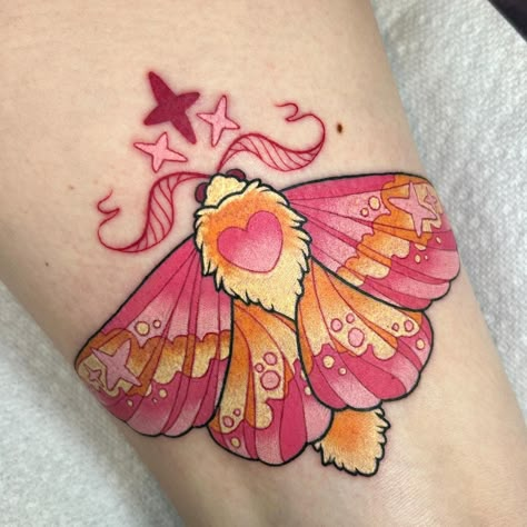 Bullet Journal • Instagram Maple Moth, Moth Tattoo Design, Rosy Maple Moth, Expressing Yourself, Pink Tattoo, Funky Tattoos, Insect Tattoo, Kawaii Tattoo, Moth Tattoo