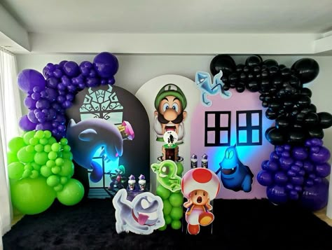 Birthday boy 
Luigi's mansion Luigi Mansion Halloween Decorations, Luigi’s Mansion Party Ideas, Luigi Mansion Party Decorations, Luigi Themed Birthday Party, Luigis Haunted Mansion Birthday, Luigi Haunted Mansion Party, Luigi Party Ideas, Luigi’s Mansion Party, Luigis Mansion Birthday