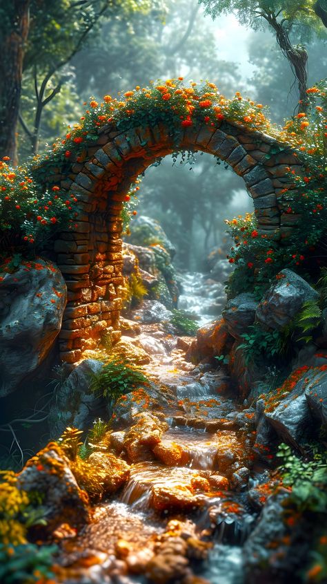 Explore the mystical allure of our latest fantasy background, featuring a captivating Troll Bridge nestled amidst a fantastical landscape. Immerse yourself in the intricate details of this fantasy aesthetic, showcasing the craftsmanship of fantasy creatures art. Wander through the lush surroundings of this enchanted realm, where towering fantasy trees whisper secrets of ancient magic. Embark on a visual journey into a world where imagination knows no bounds. 🧚‍♂️🌳 Fantasy Bridge, Fairy Tale Cottage, Art Niche, Ancient Magic, Fantasy Tree, Bridge Art, Creatures Art, World Wallpaper, Fantasy Background