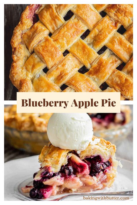 Blueberry And Apple Pie, Apple Blueberry Pie Recipes, Blueberry Apple Cobbler, Apple And Blueberry Pie, Frozen Fruit Pie Recipes, Apple Blueberry Recipes, Best Berry Pie, Apple Berry Pie Recipe, Apple Huckleberry Pie