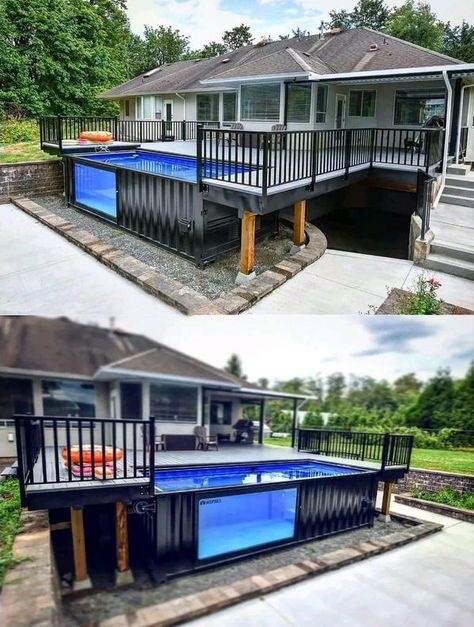 Shipping Container Homes | Amazing Container Pool Backyard Ideas | Facebook Shipping Container Pool Cost, Piscina Container, Shipping Container Swimming Pool, Shipping Container Buildings, Shipping Container Pool, Pool Cost, Pool Diy, Container Pool, Bahay Kubo