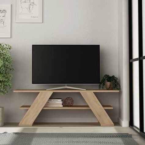 Small Tv Stand For Bedroom, Tv Stand Designs Simple, Diy Small Tv Stand Ideas, Simple Tv Stand Ideas, Speaker Stands Ideas, Diy Tv Stand Ideas, Wall Rack Design, Simple Tv Stand, Lcd Wall