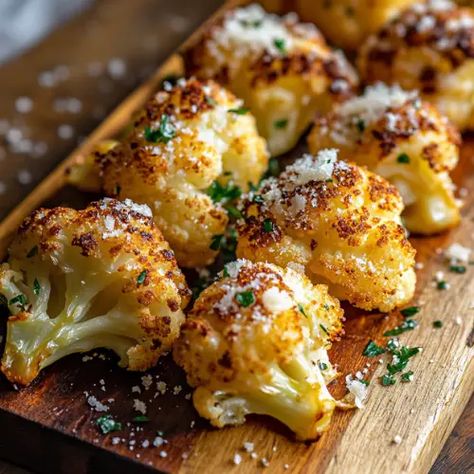 Turn ordinary cauliflower into a delicious, crispy, and cheesy delight with our foolproof Crispy Parmesan Roasted Cauliflower recipe. Boiled Cauliflower Recipes, Whole Roasted Cauliflower Recipes, Baked Califlower, Xmas Nibbles, Crispy Roasted Cauliflower, Crispy Cauliflower Bites, Boil Cauliflower, Cauliflower Side Dish, Roasted Cauliflower Recipe