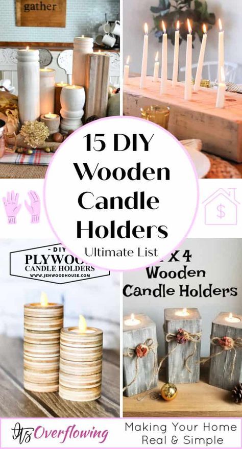 15 Best Wooden Candle Holders That You Can Easily DIY Diy Wood Candlesticks, Diy Wooden Candle Holders, 4x4 Candle Holders, Wooden Candlesticks Diy, Diy Firewood Shed, Woodworking Candle Holder, Wooden Candle Holders Rustic, Wood Candle Holders Diy, Wood Block Candle Holder