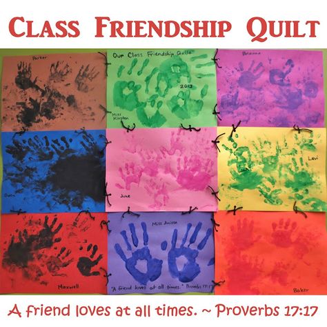 Princesses, Pies, & Preschool Pizzazz: Class Friendship Quilt Friendship Toddler Activities, Kindness Crafts For Toddlers, Friendship Theme Preschool, Friendship Preschool Crafts, Friendship Activities Preschool, Preschool Friendship, Burgundy Room, Friendship Ideas, Diversity Activities