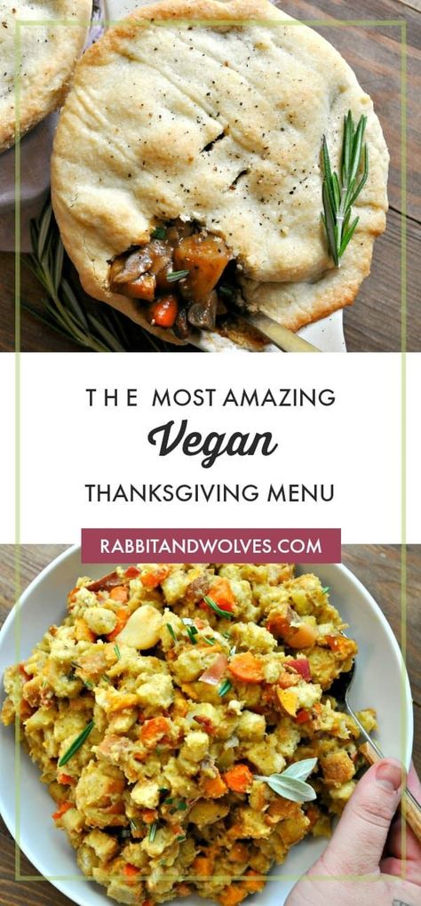 The Most Amazing Vegan Thanksgiving Menu Low Carb Vegan Breakfast, Thanksgiving Menus, Vegan Thanksgiving Menu, Vegan Diner, Wraps Vegan, Vegan Thanksgiving Dinner, Vegan Holiday Recipes, Vegetarian Thanksgiving, Vegan Thanksgiving Recipes