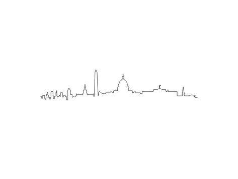 Washington Dc Skyline Tattoo, Washington Dc Skyline Silhouette, Dc Skyline Tattoo, Washington Dc Tattoo Ideas, Washington Dc Tattoo, Dc Tattoos, Cool Little Tattoos, Virginia Tattoo, Dc Lifestyle