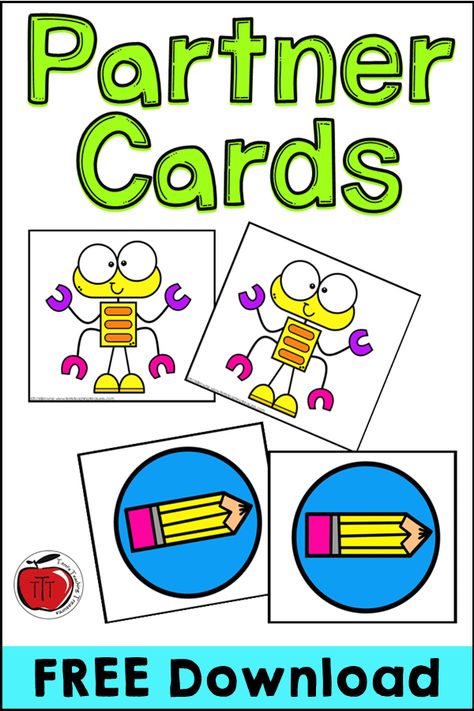 Partner Cards, Teaching Classroom Management, Teaching Crafts, Teacher Freebies, Elementary School Classroom, Classroom Freebies, Classroom Management Strategies, 2nd Grade Classroom, Free Teaching Resources