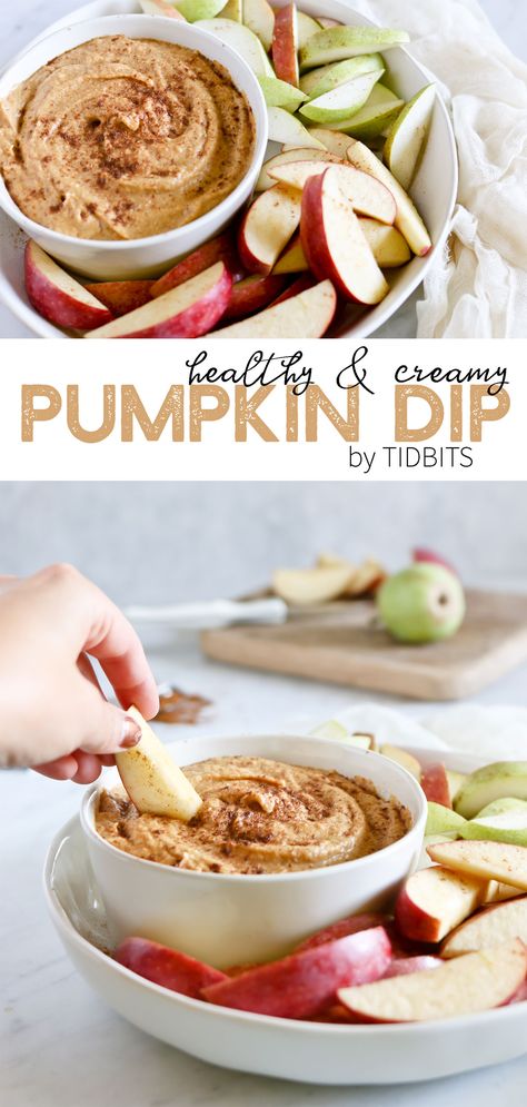 Smooth, creamy, skinny and healthy Pumpkin Dip! Guilt free indulgence! This vegan and gluten free version comes together with coconut milk, pure maple syrup, pumpkin, and your favorite Fall spices. Easy and delicious! #camitidbits #pumpkin #fallfood #fallrecipes #pumpkinrecipes #fallappetizer #fall #pumpkindip #healthyrecipes #healthypumpkinrecipe Healthy Pumpkin Dip, Pumpkin Puree Recipes Healthy, Pumpkin Dip Recipe, Gluten Free Pumpkin Recipes, Pumpkin Puree Recipes, Pumpkin Dip, Pumpkin Recipes Healthy, Fall Appetizers, Pumpkin Sauce