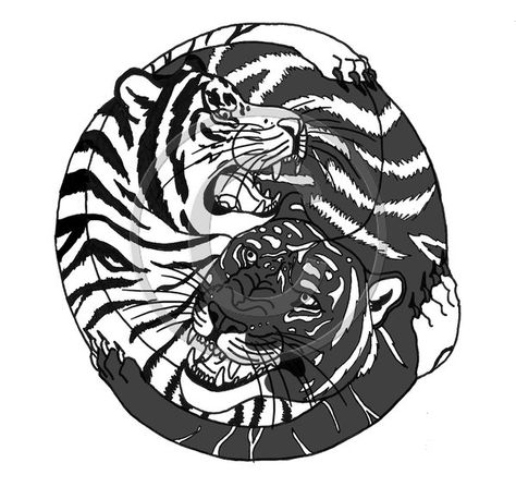 Ideas Ying Yang Tiger Tattoo, Ying Yang Tiger, Cool Yin Yang, Tiger Yin Yang, Ying And Yang, Tiger Tattoo, Ying Yang, Yin Yang, Costume Ideas