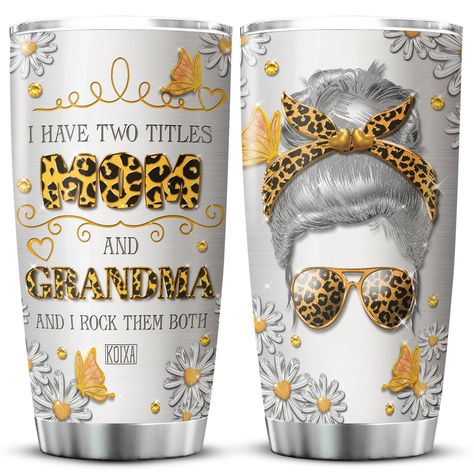 PRICES MAY VARY. Tumbler For Mom And Grandma - This stainless steel cup is a great option for you when choosing a gift for your mother or your grandmother, as a birthday gift or Christmas gift, enjoy and share your significant moment with her by giving this on special days like Mother's Day, holidays, etc. Double-layer Vacuum Insulation And BPA Free - This coffee tumbler reduces condensation and maintains the temperature of hot and cold drinks for an extended period. It can be used for both hot Grandma Cups, Grandma Tumbler, Coffee Mug With Lid, Stainless Steel Coffee Mugs, Mug With Lid, Grandmother Gifts, Mom And Grandma, Coffee Tumbler, Stainless Steel Cups