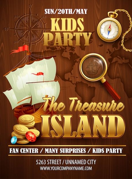 Treasure Island Party, Vector Design Graphics, Pirate Background, Old Treasure Map, Adventure Graphic Design, Treasure Island Map, Island Poster, Pirate Treasure Maps, Isometric Map