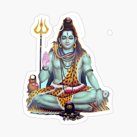 Get my art printed on awesome products. Support me at Redbubble #RBandME: https://www.redbubble.com/i/sticker/Shiva-Mahadev-by-newtotem/156411646.EJUG5?asc=u Mahadev Sticker, Shiva Sticker, Yoga Stickers, God Sticker, Har Mahadev, Flower Coloring Pages, Indian Gods, Shiva, Science Poster